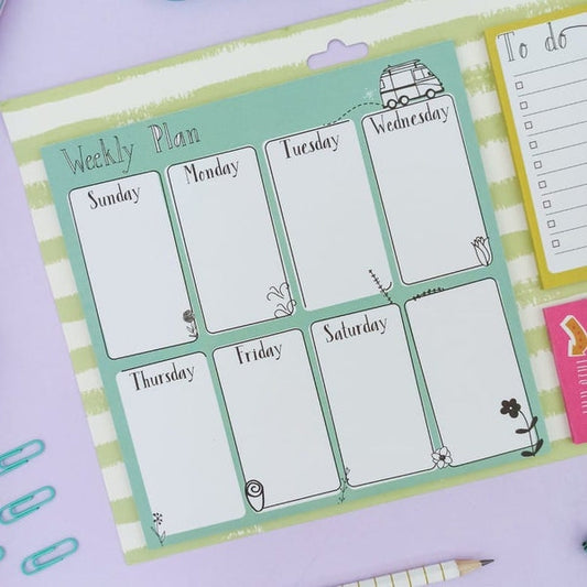 Weekly Productivity Planner & To Do List + Sticky Note Set