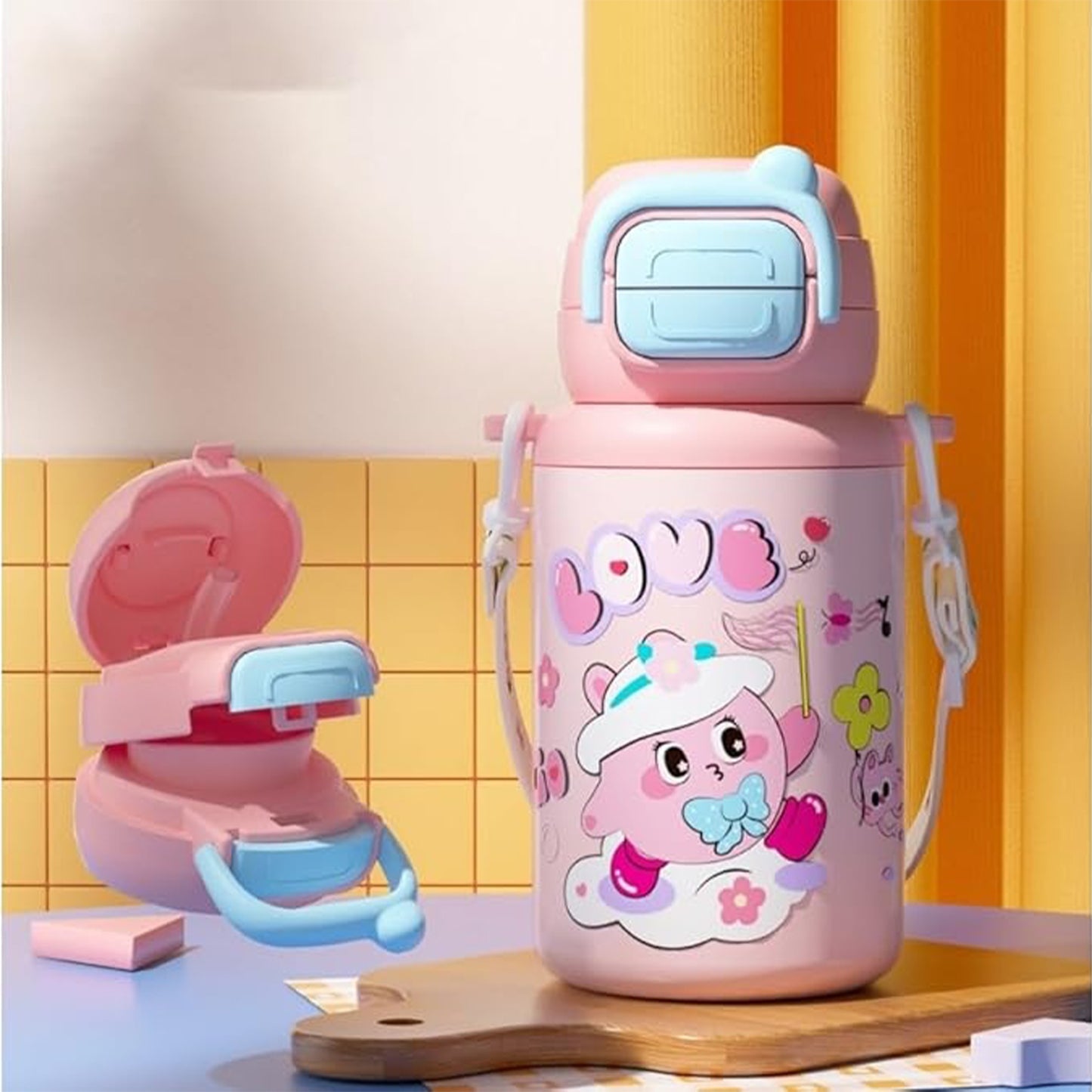 Cute Character Insulated Kids Water Bottle (500ML)