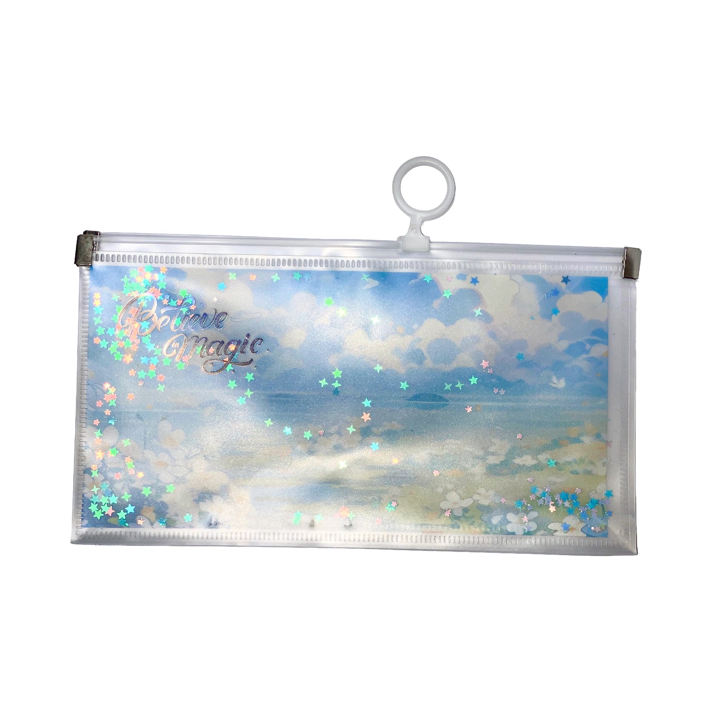 Aesthetic Glitter Stationary Transparent Pouch