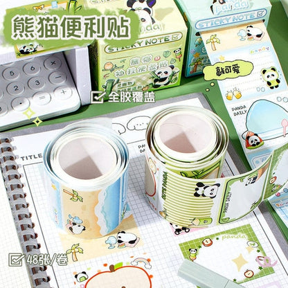 Panda Daily Adventure - Decorative Sticky Note Roll (Available in 4 Colours)
