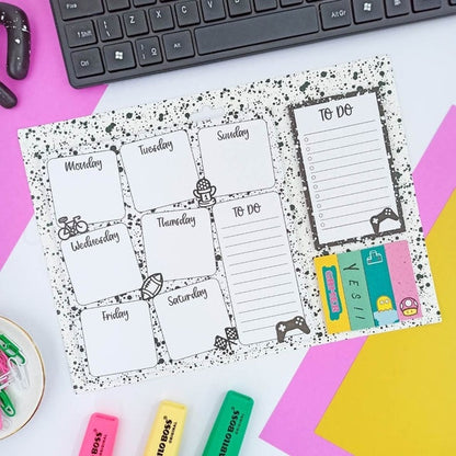 Gamer Edition Weekly Planner & To Do List + Sticky Note Set