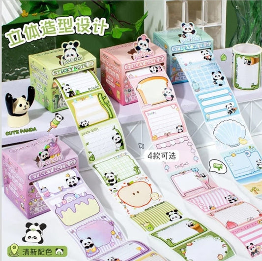 Panda Daily Adventure - Decorative Sticky Note Roll (Available in 4 Colours)