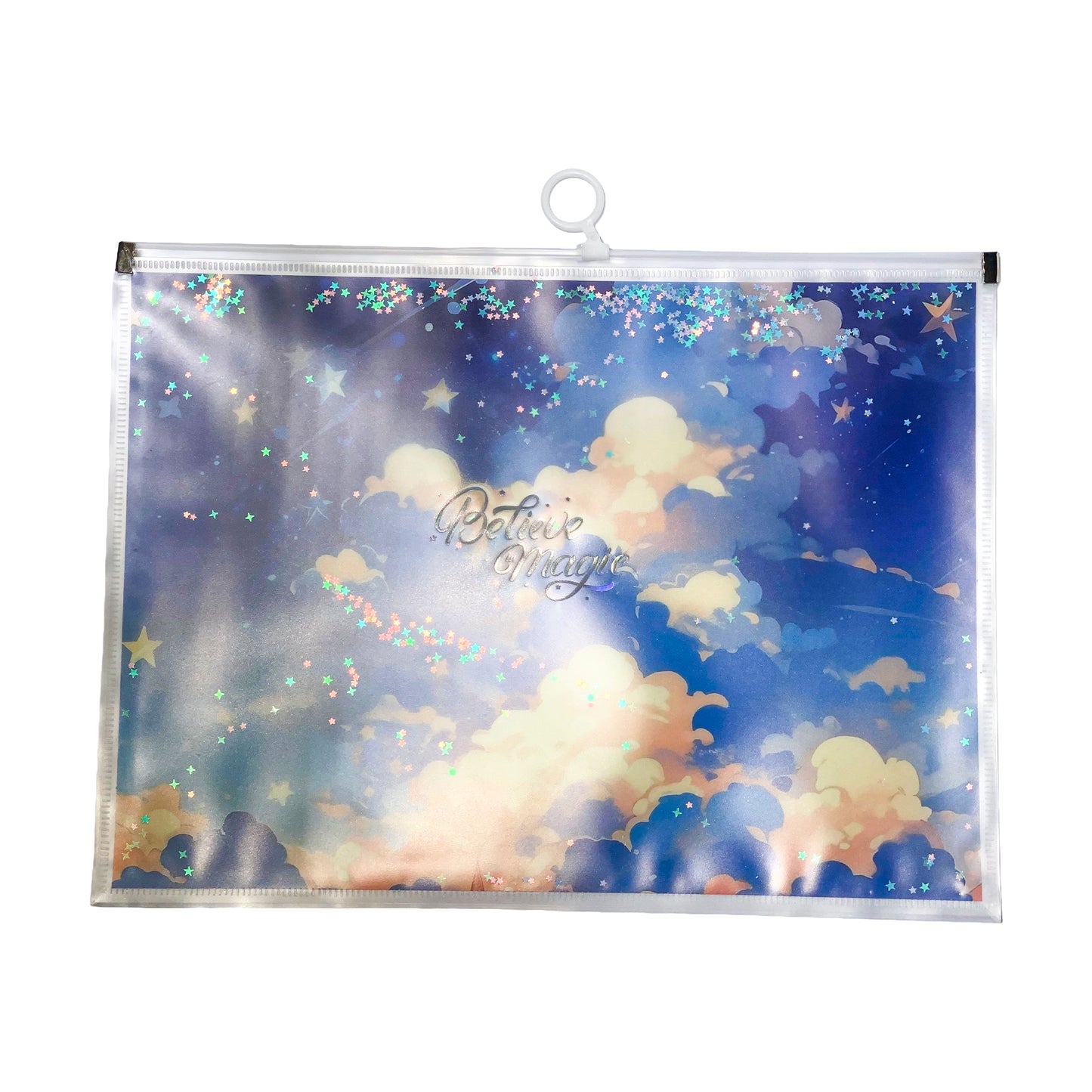 Aesthetic Glitter Zipper File Bag