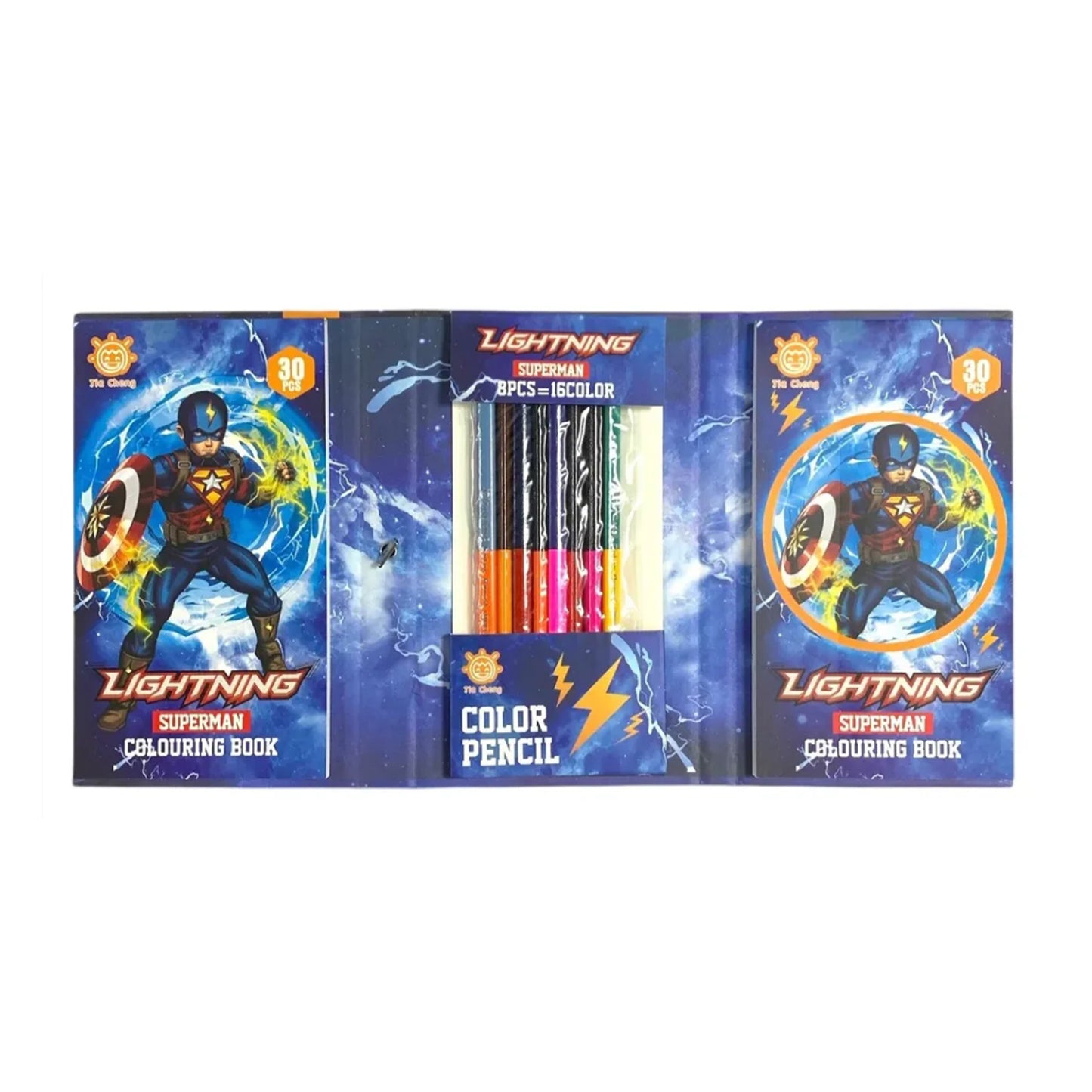 Lightning Superman Colouring Book Set