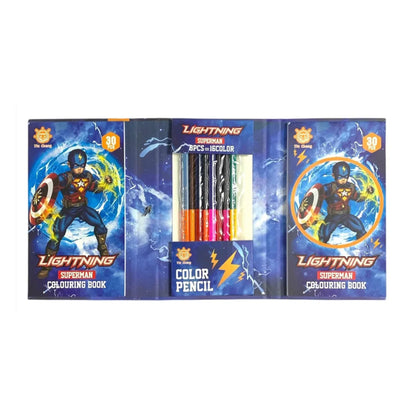 Lightning Superman Colouring Book Set