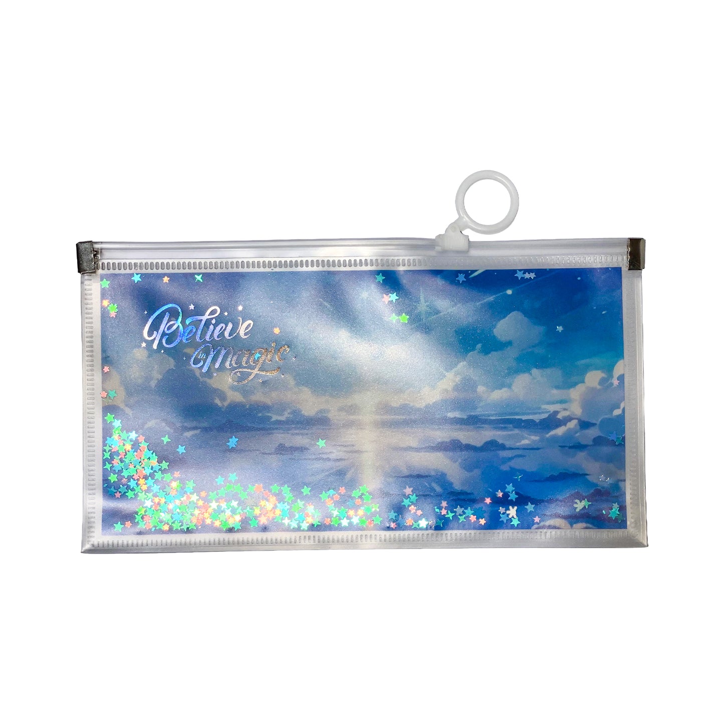 Aesthetic Glitter Stationary Transparent Pouch