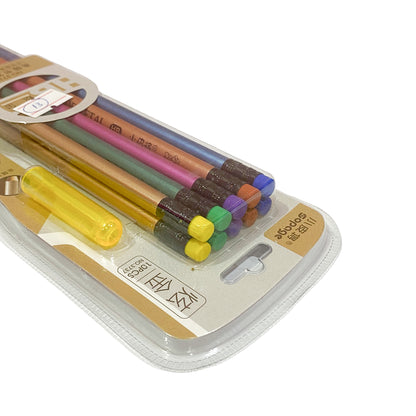 Metallic Graphite Pencil Box With Sharpener