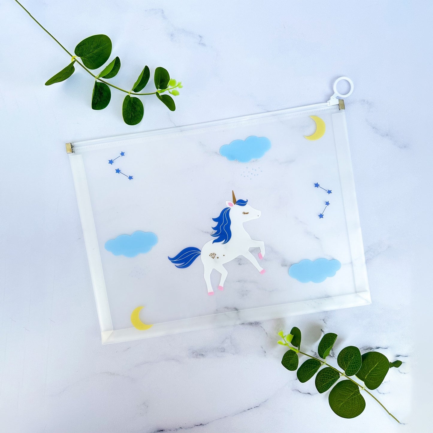 Unicorn Transparent Zipper File Bag