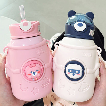 WEIBEN 500ML Insulated Stainless Steel Kids Water Bottle With Silicone Protective Sleeve