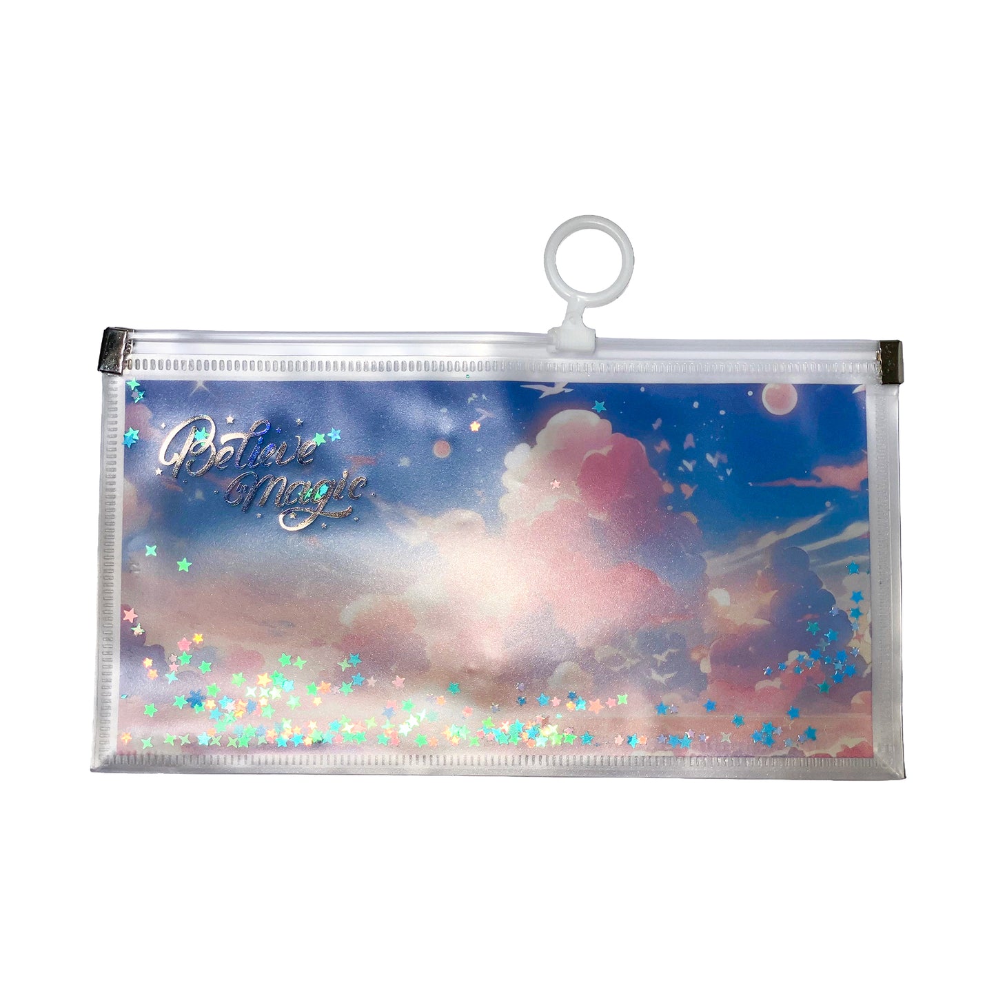 Aesthetic Glitter Stationary Transparent Pouch