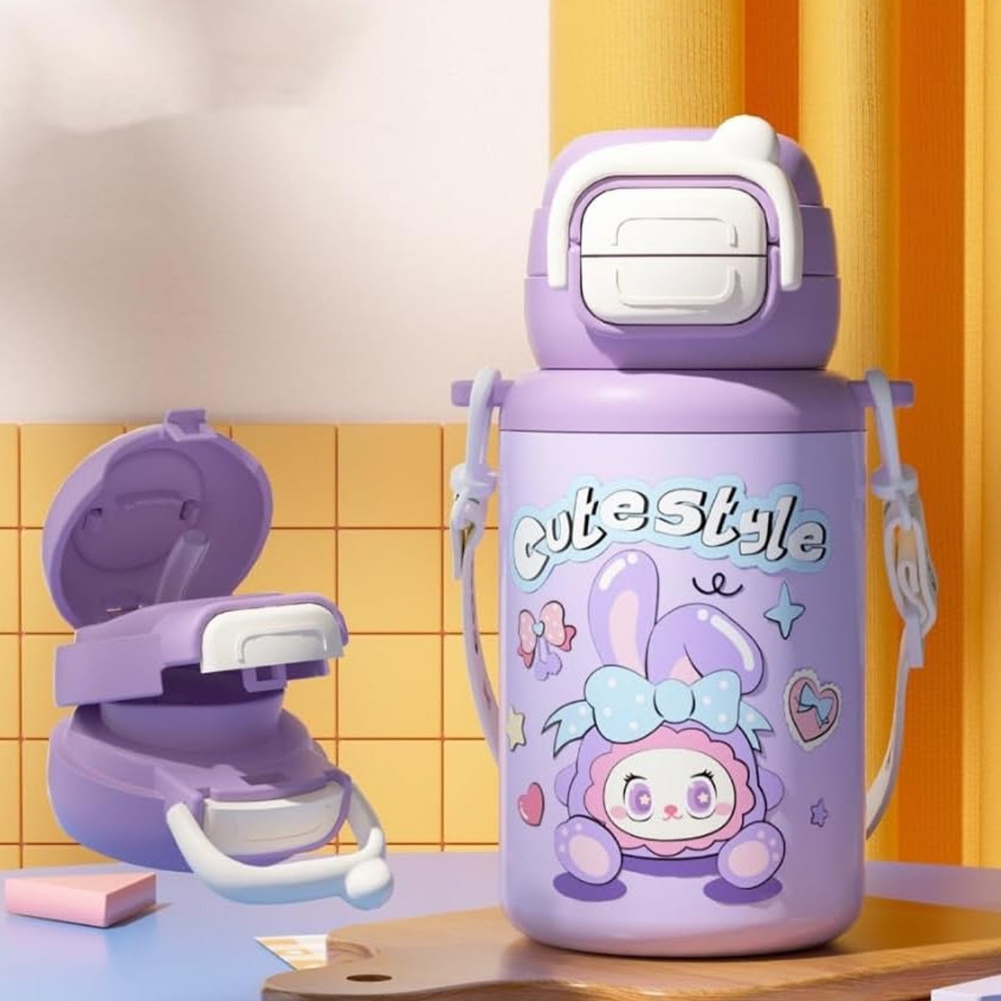 Cute Character Insulated Kids Water Bottle (500ML)