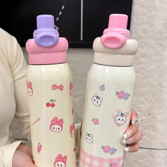 Slim 600ML Insulated Stainless Steel Kids Water Bottle