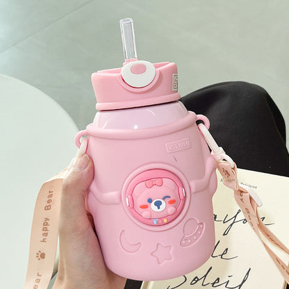 WEIBEN 500ML Insulated Stainless Steel Kids Water Bottle With Silicone Protective Sleeve