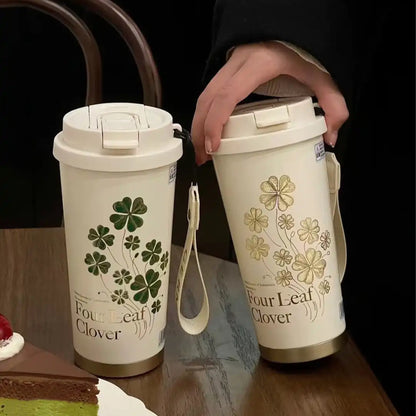 Four Leaf Clover Vacuum Insulated Coffee Tumbler