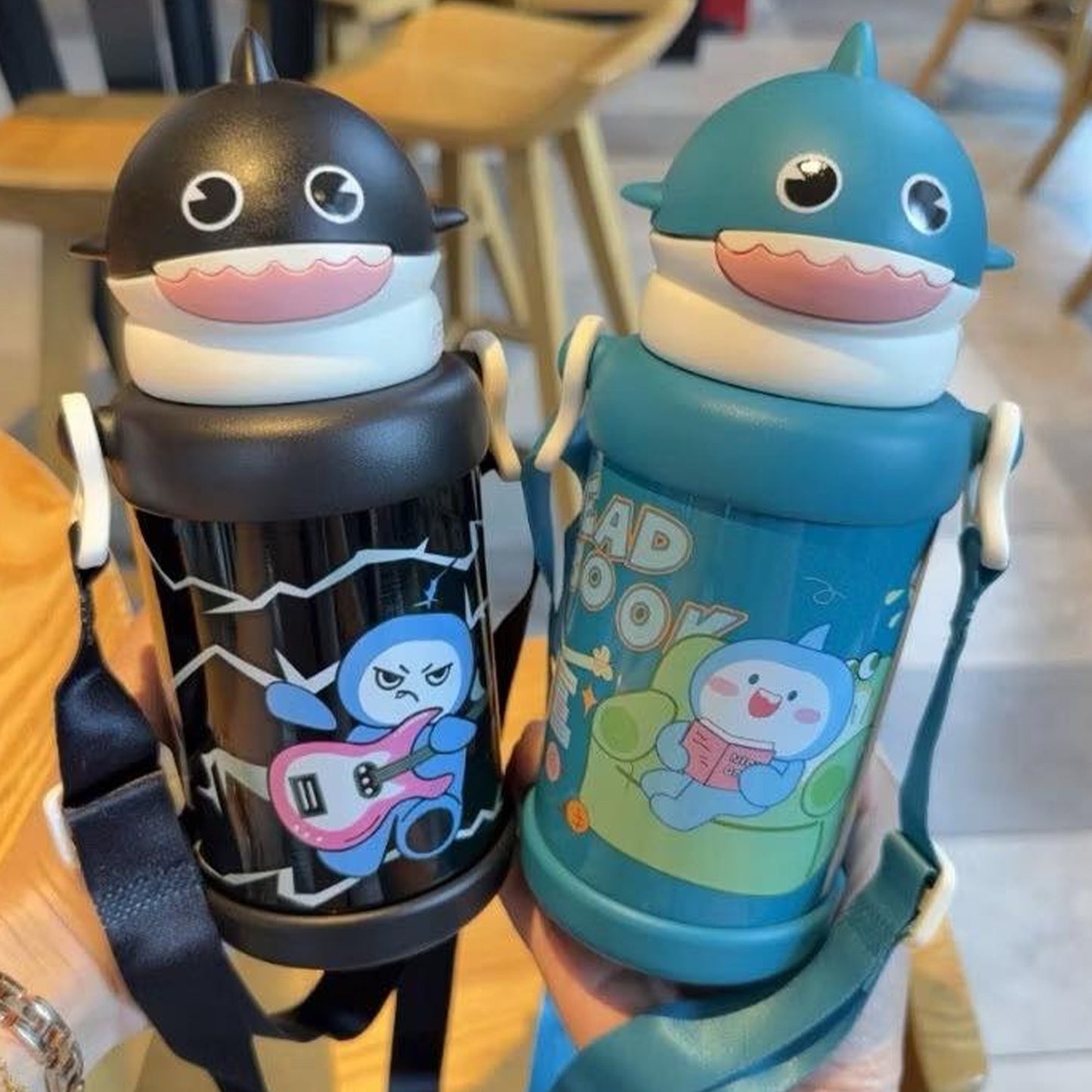 HEELO Shark 550ML Insulated Kids Thermos Stainless Steel
