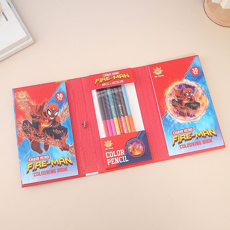 Chain Hero Fire-Man Colouring Book Set
