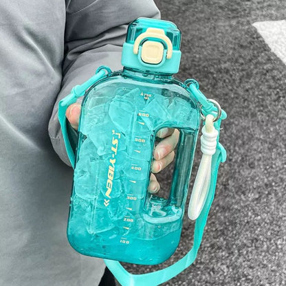 ST-YIBEN 750ML Portable Flat Water Bottle With Carrying Strap