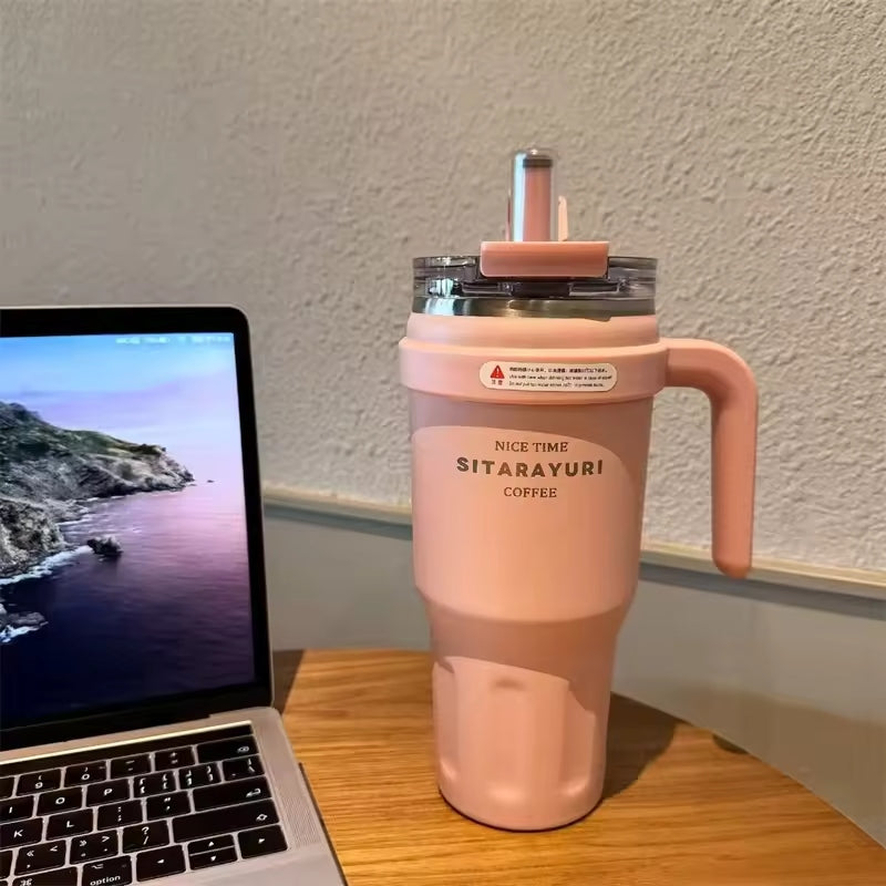 SITARAYURI Insulated Stainless Steel Travel Tumbler With Side Handle