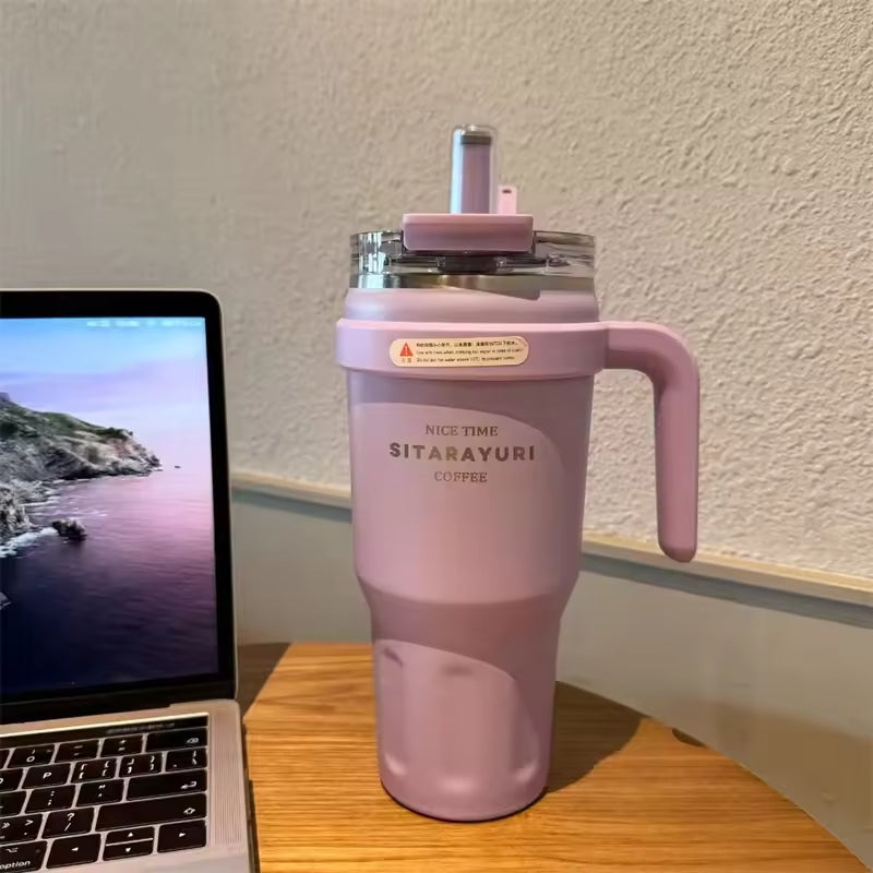 SITARAYURI Insulated Stainless Steel Travel Tumbler With Side Handle