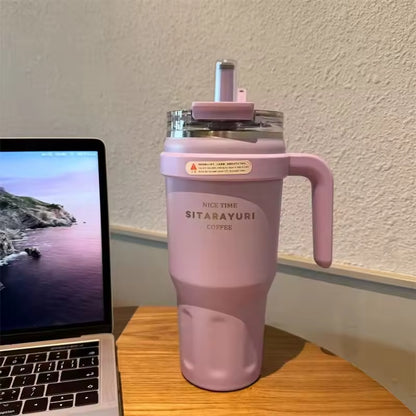 SITARAYURI Insulated Stainless Steel Travel Tumbler With Side Handle