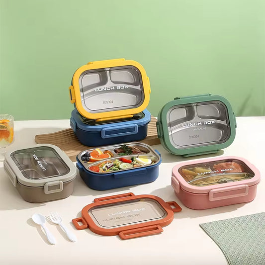 Stainless Steel 3-Compartment Lunch Box