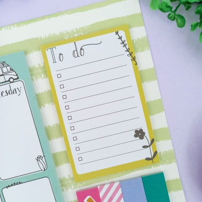 Weekly Productivity Planner & To Do List + Sticky Note Set