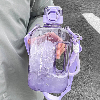 ST-YIBEN 750ML Portable Flat Water Bottle With Carrying Strap