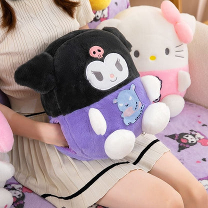 Kuromi Kawaii 2-In-1 Plush Pillow & Travel Blanket