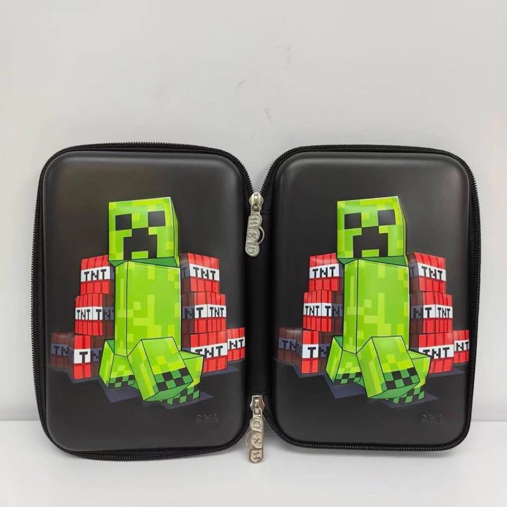 Minecarft Creeper TNT Edition 3D Hard Shell EVA Storage Pencil Case