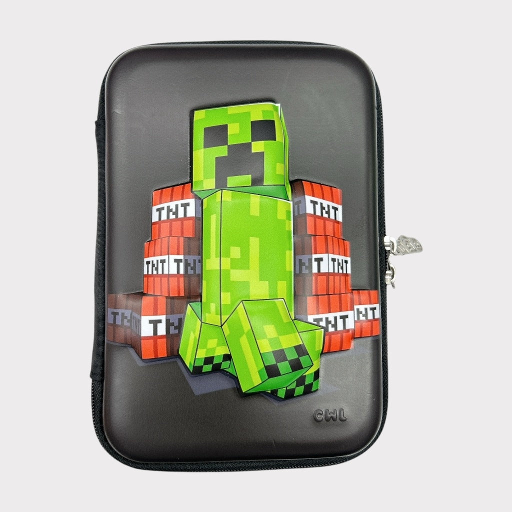 Minecarft Creeper TNT Edition 3D Hard Shell EVA Storage Pencil Case